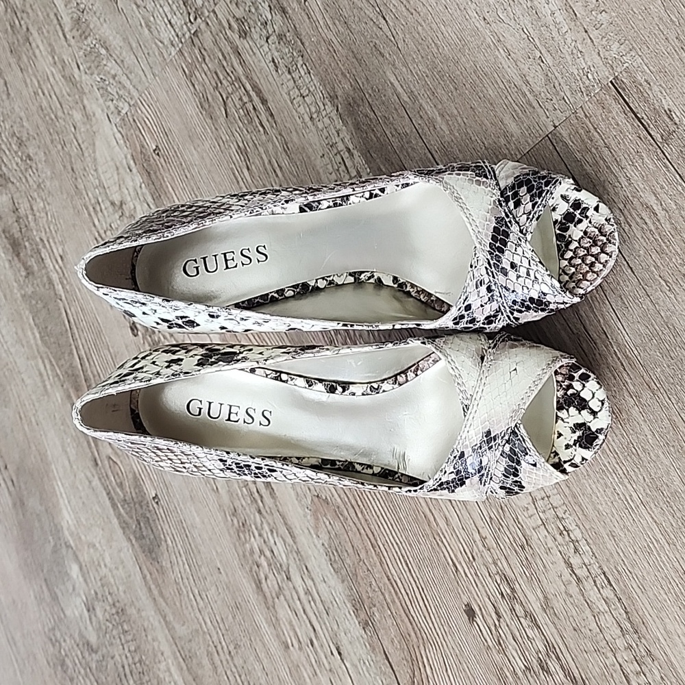 Guess Faux Snake Skin Heels